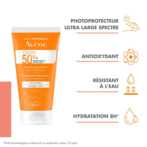 Crème sans Parfum SPF 50+ - Protection Solaire Fini Invisible 50 ml