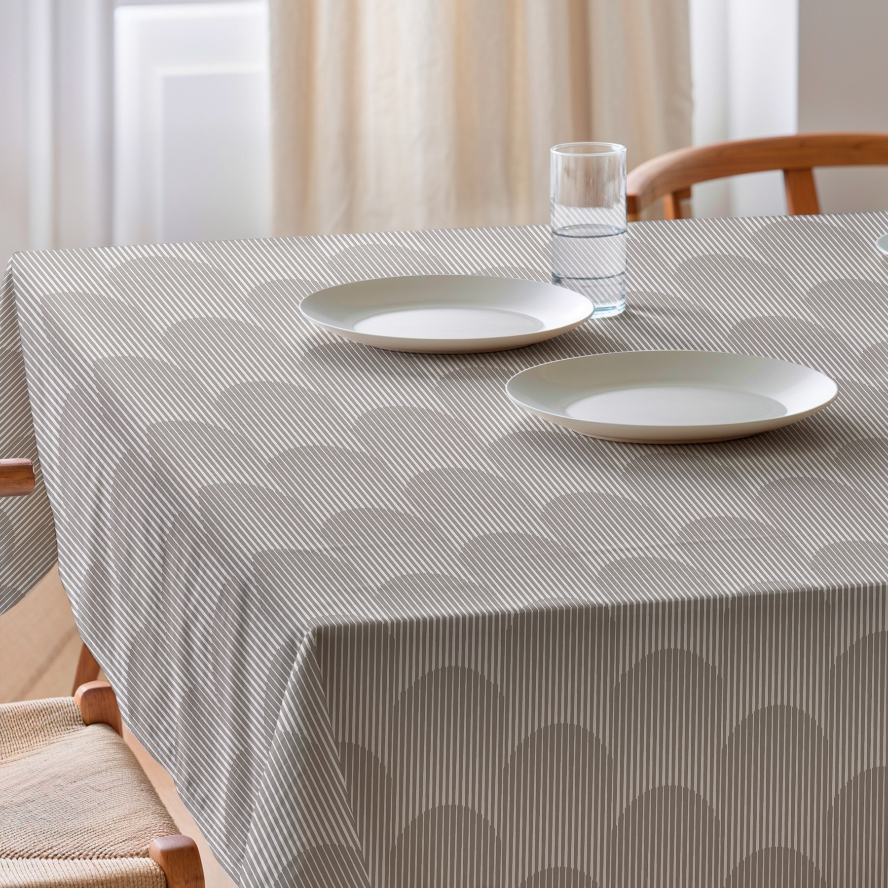 Mantel estampado antimanchas AMARA BEIGE