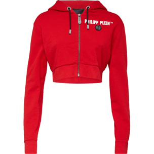 PHILIPP PLEIN Hoodie Sweatjacket Crystal Fringe