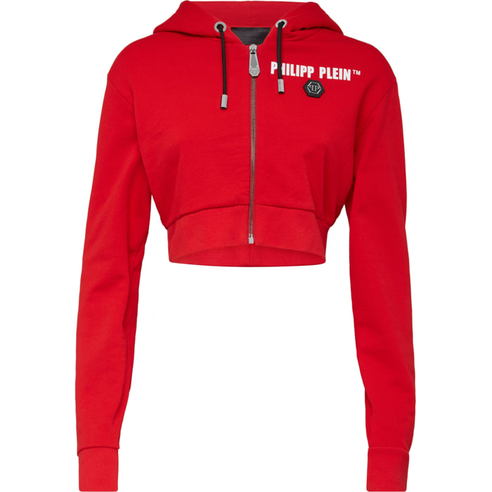 PHILIPP PLEIN Hoodie Sweatjacket Crystal Fringe