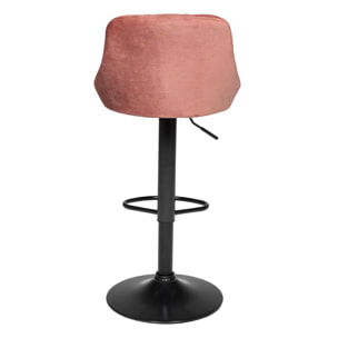 Lot de 2 tabourets de bar en velours rose ROBIN