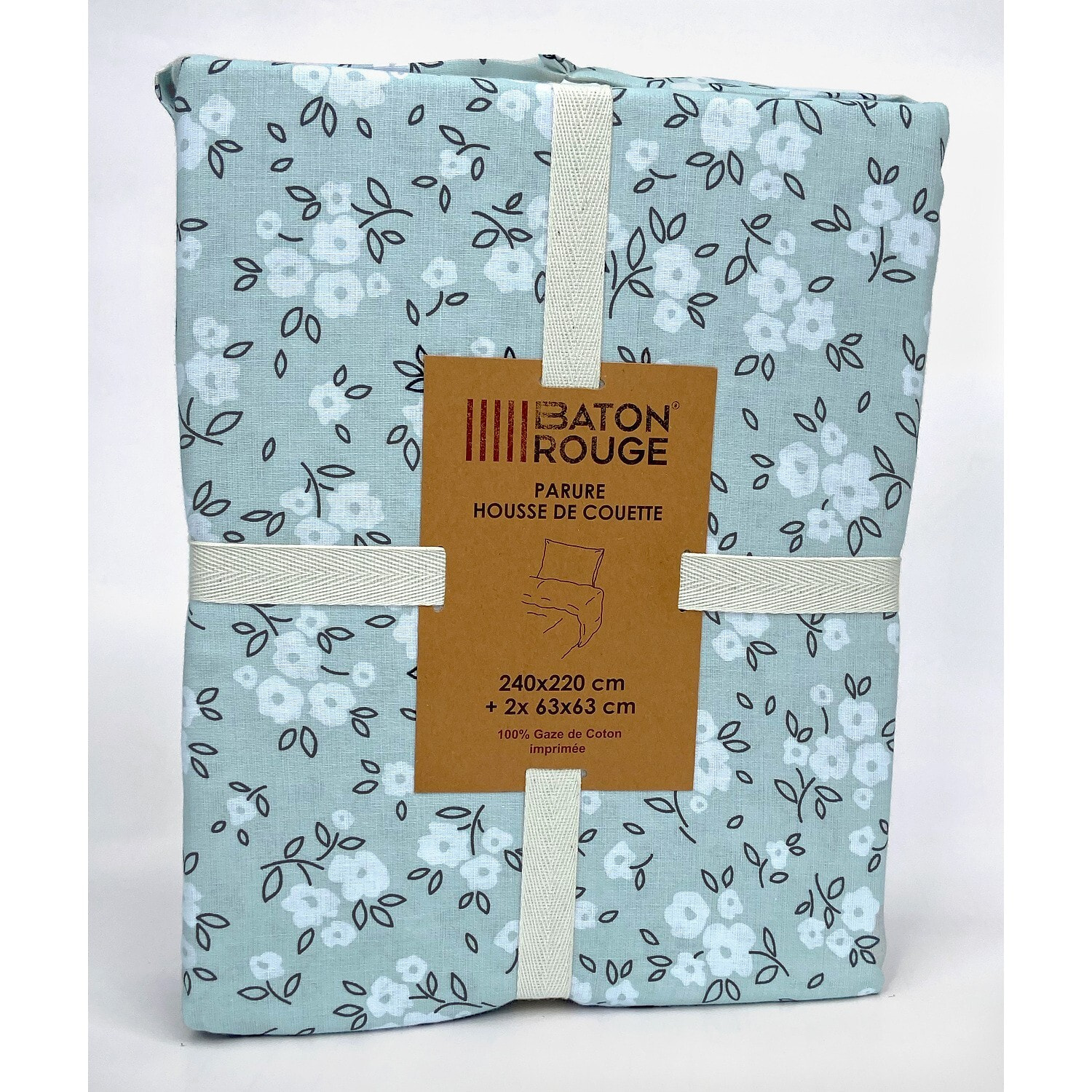 Parure housse de couette 100% gaze de coton imprimé edana