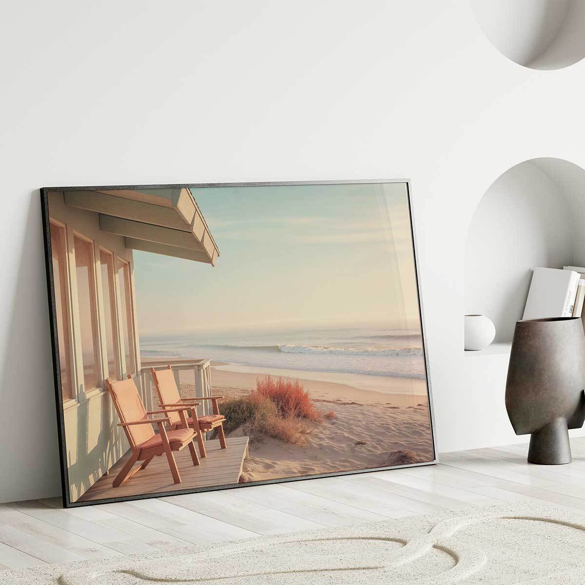 Affiche mer et plage Cabanon à Malibu Affiche seule
