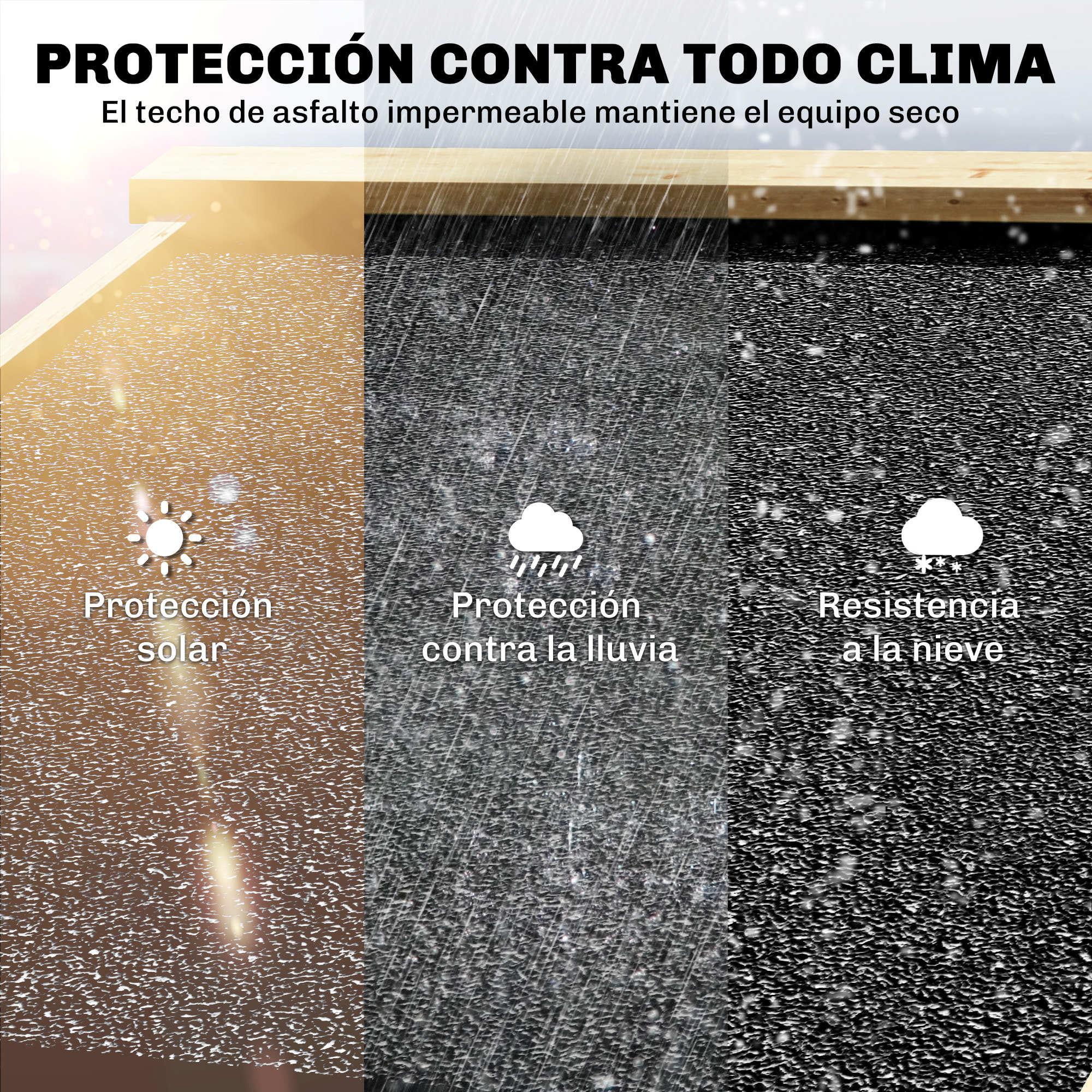 Caseta de Jardín de Madera 106x57x167 cm, Cobertizo Jardín Exterior, Armario para Herramientas con Doble Zona, Puertas, Estantes Desmontables, Techo Asfáltico Impermeable y Ventana, Natural