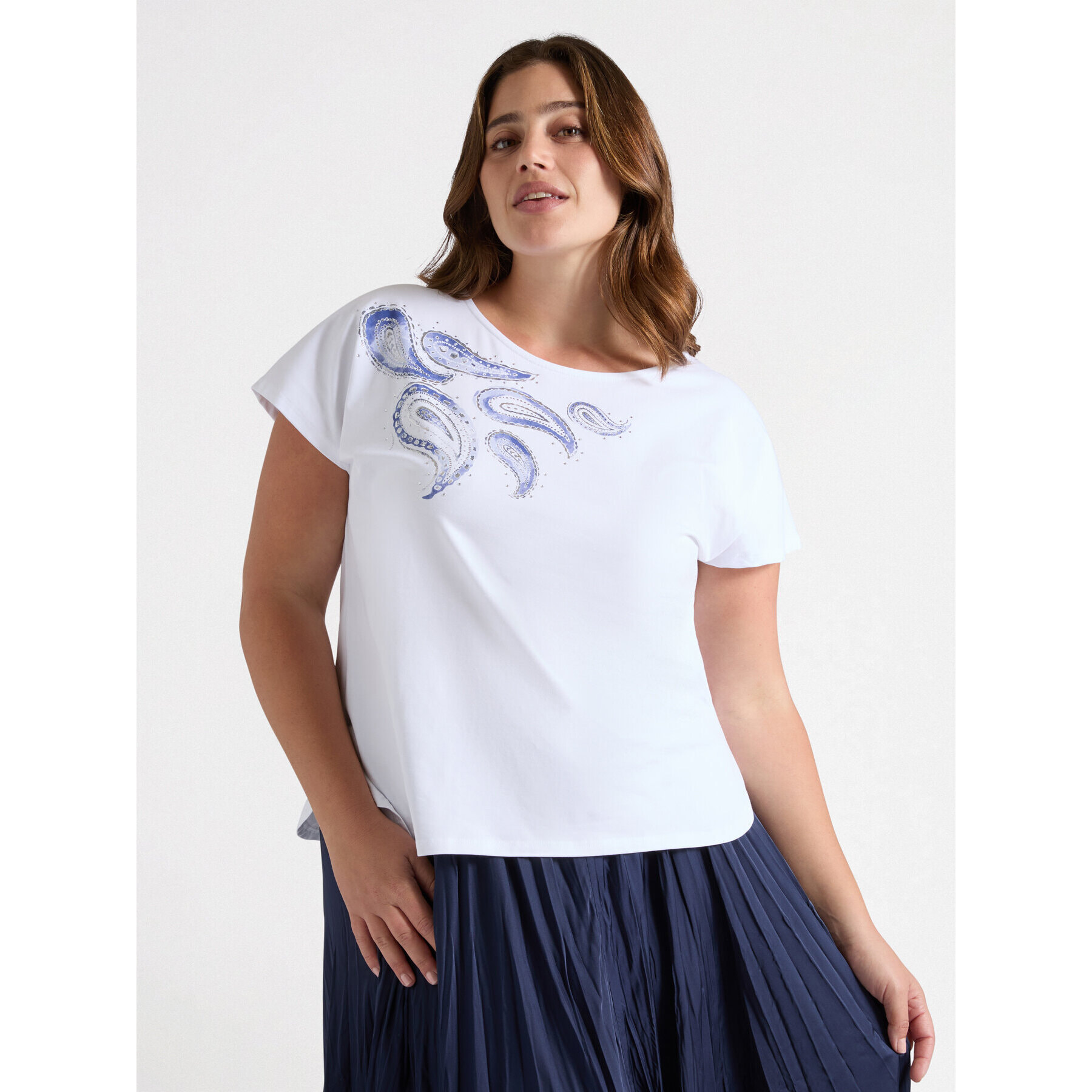 Fiorella Rubino - Camiseta con estampado pañoleta - Blanco