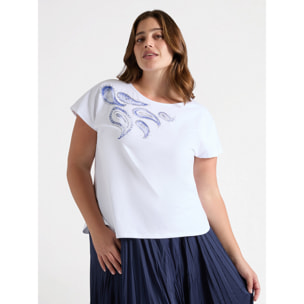 Fiorella Rubino - Camiseta con estampado pañoleta - Blanco
