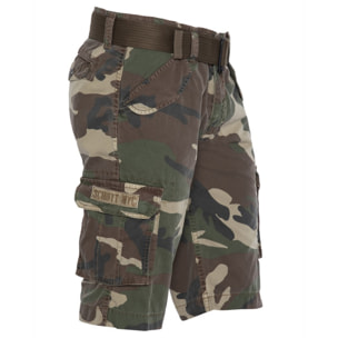 BERMUDA ARMY MULTIPOCKET CON CINTURA SCHOTT CAMO KHAKI