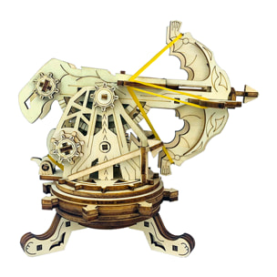 Modello in legno 3D, con movimento meccanico design di Balestra d'assedio Medievale. 126 pezzi.