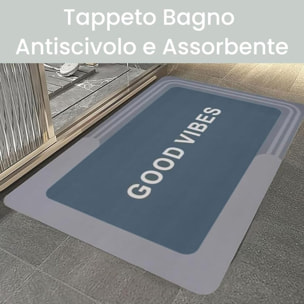 Tappeto bagno antiscivolo e assorbente 50x80 cm, tappetino doccia a rapida asciugatura con fondo in gomma stabile, lavabile e pratico, ideale per bagno e cucina, superficie morbida e resistente per uso quotidiano, compatto e funzionale