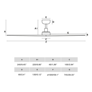 KLIM L Ventilador de techo negro/nogal