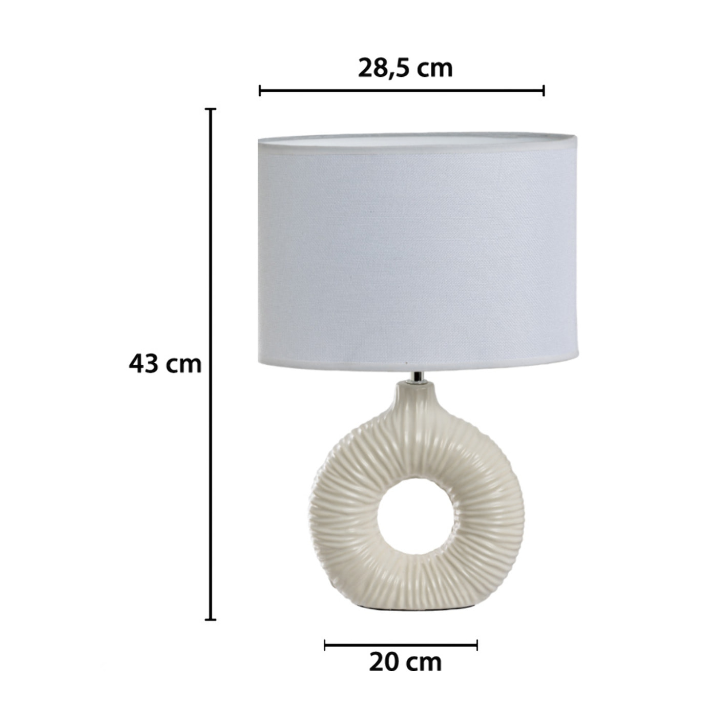 Lampada Da Tavolo Comodino Ricaricabile Accensione On/Off Modello Idra Bianco