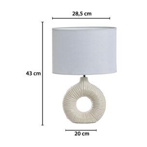 Lampada Da Tavolo Comodino Ricaricabile Accensione On/Off Modello Idra Bianco