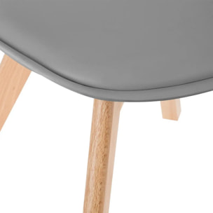 Chaise "Baya" pieds hêtre gris