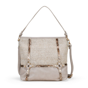 Bolso de hombro tostado con cremallera