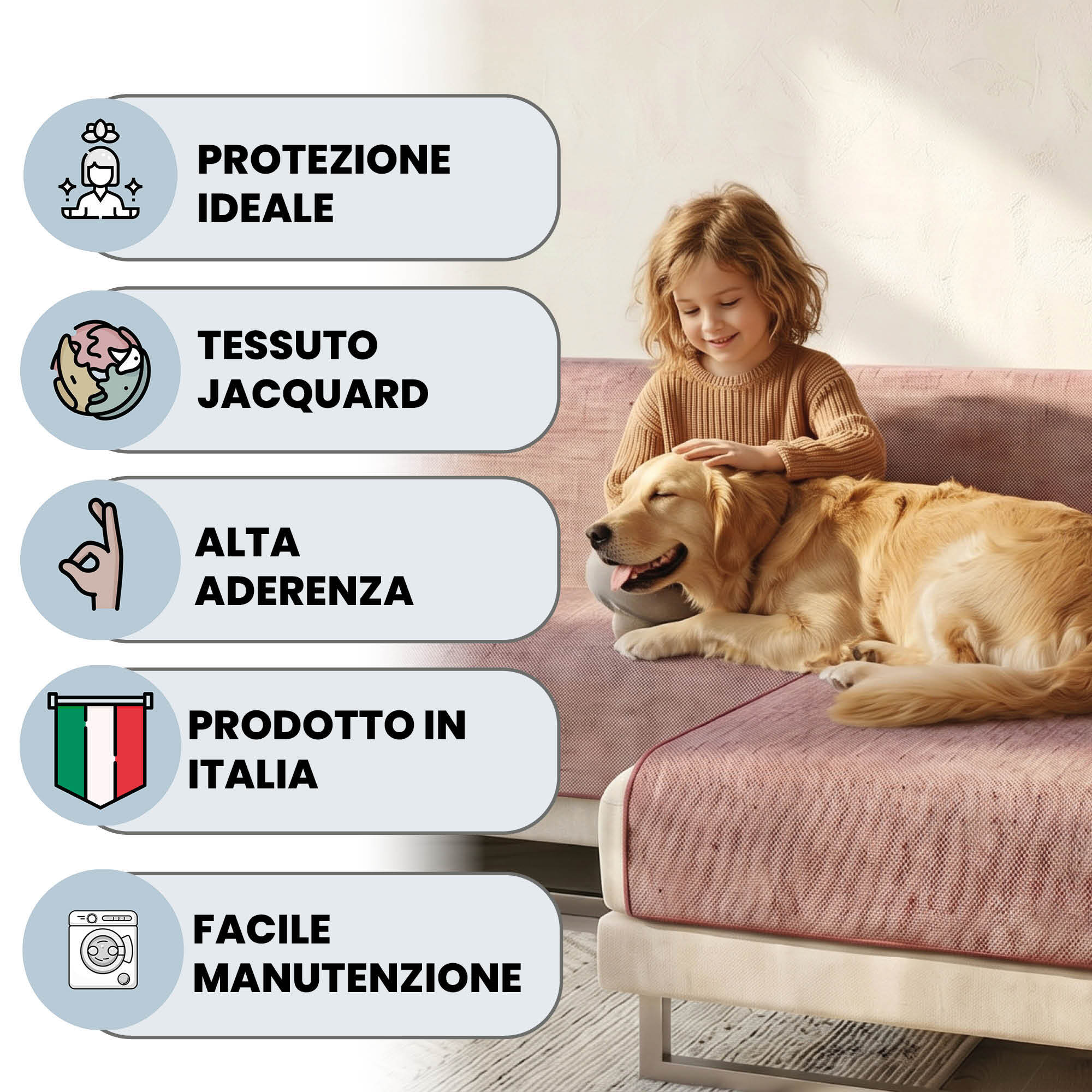 COPRIDIVANO PENISOLA DESTRA COMFORT, Antiscivolo, Cotone+Microfibra+Fibre Varie, Made in Italy - BORDEAUX