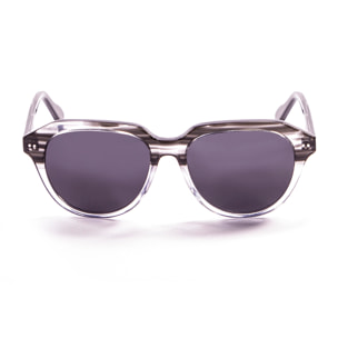 Gafas de sol LENOIR CASSIS - Demi negro arriba y blanco trapsparent abajo / Ahumada