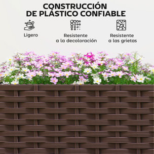 Jardinera con Enrejado Ajustable, Jardinera Exterior con Ruedas Bloqueables para Plantas Trepadoras con Ofricios de Drenaje, Macetero Elevado para Jardín, Patio, Terraza, 40x40x165 cm, Marrón