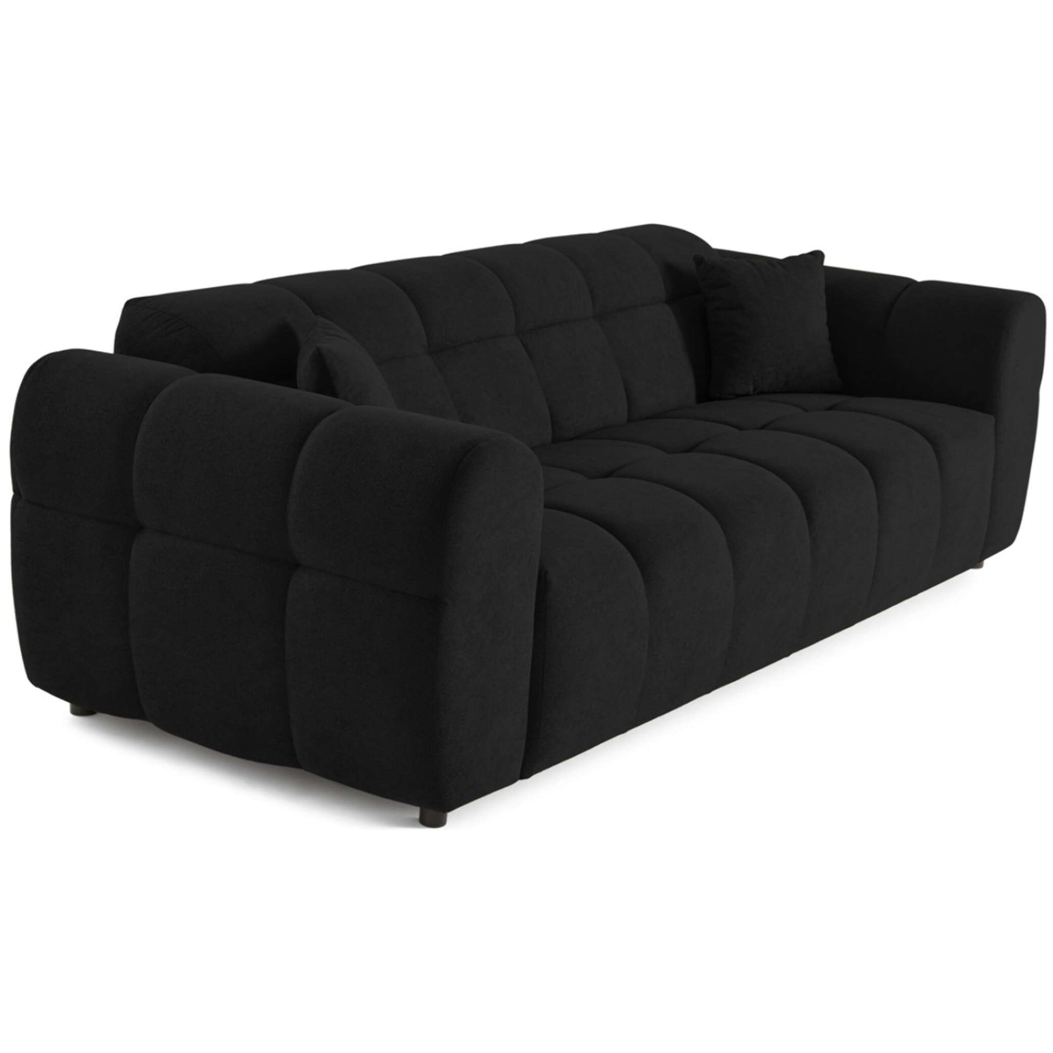 Ray - canapé droit 3 places en tissu texturé - Noir