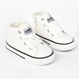 Zapatillas de cordón blancas para bebé Canvas
