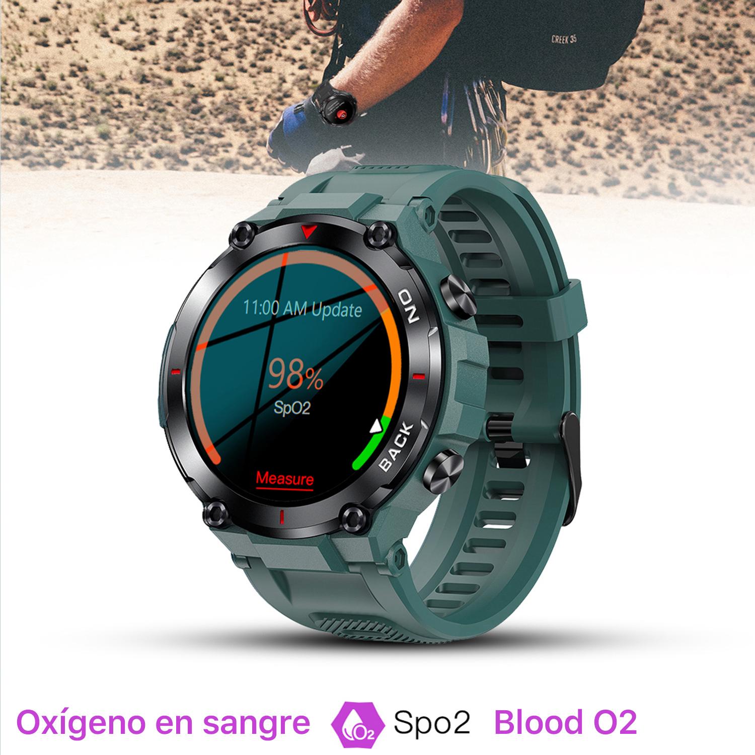 Smartwatch K37 con batteria da 480mAh a lunga durata. Monitoraggio cardiaco e O2. Notifiche dell'app.