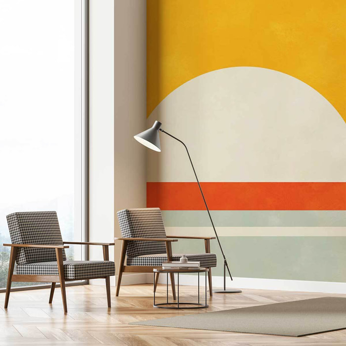 Papier peint panoramique Abstraction en deux tons  Intissé