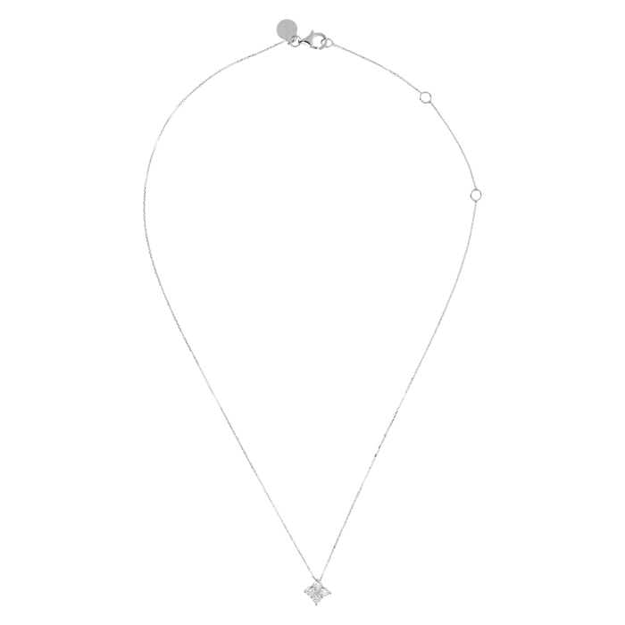 Collana in Argento con Pendente Forma Rombo in Cubic Zirconia in Argento 925 placcato Platino