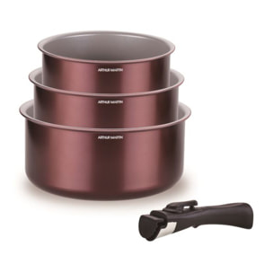 Set de 3 casseroles aubergine