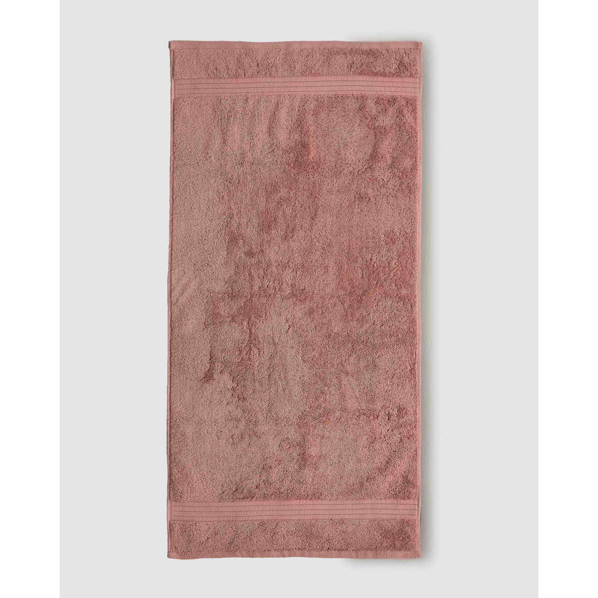 Toalla de baño 700gr/m² cenefa rayas rosa keike