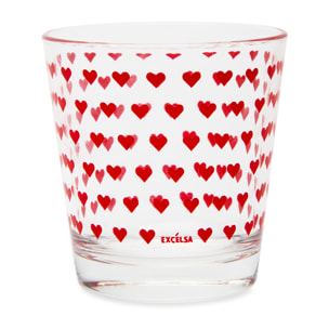 Set 6 Bicchieri Excelsa – Enjoy Cuori, Vetro Rosso