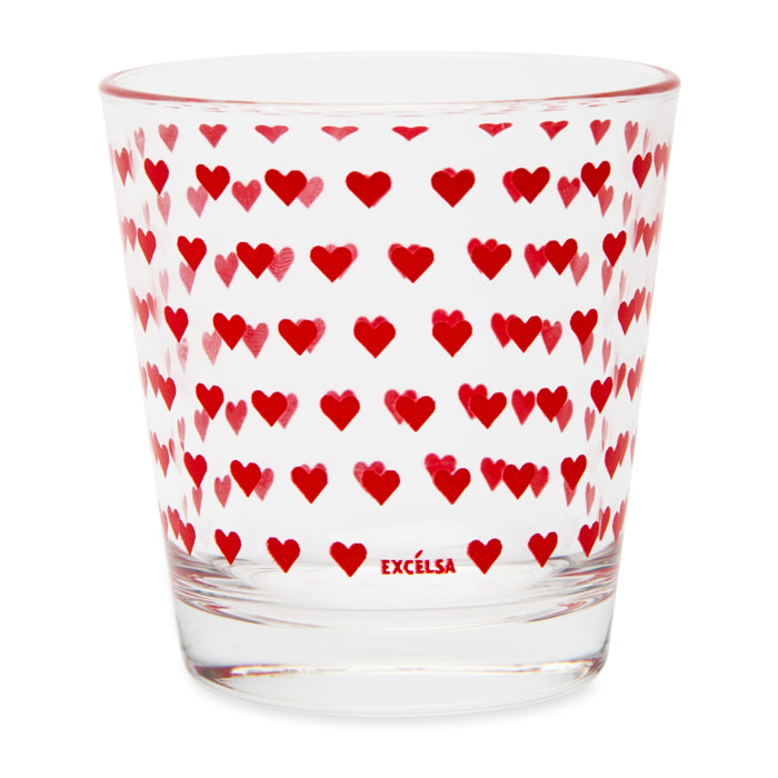 Set 6 Bicchieri Excelsa – Enjoy Cuori, Vetro Rosso