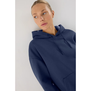 Conjunto de chándal deportivo afelpado sudadera con capucha y jogger azul marino