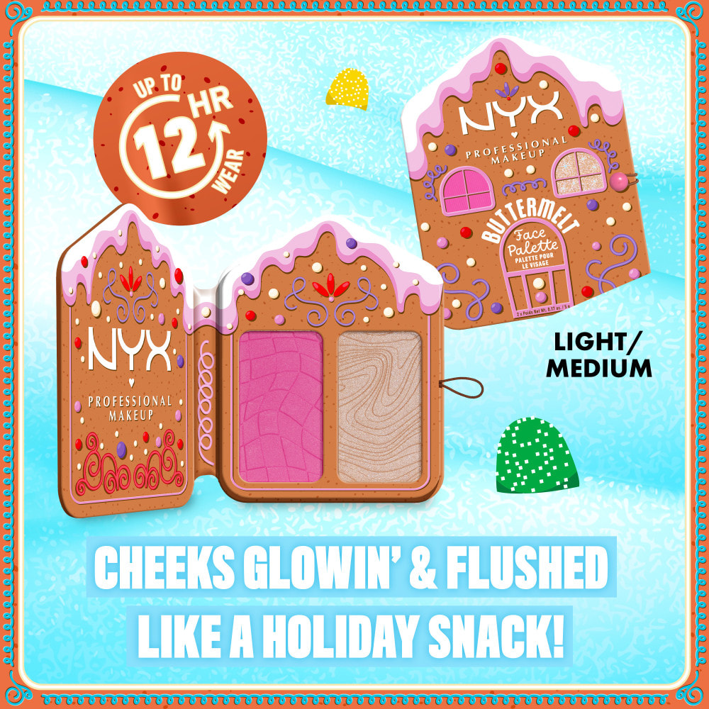 NYX Professional Makeup Collection Limitée Gingerbaddies Land Palette Duo Blush & Highlighter LIGHT/MEDIUM