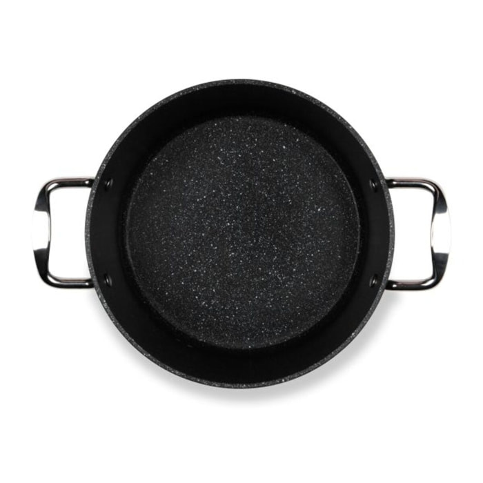 Casserole avec couvercle 24 cm Excelsa – Five Stars, Aluminium antiadhérent Noir