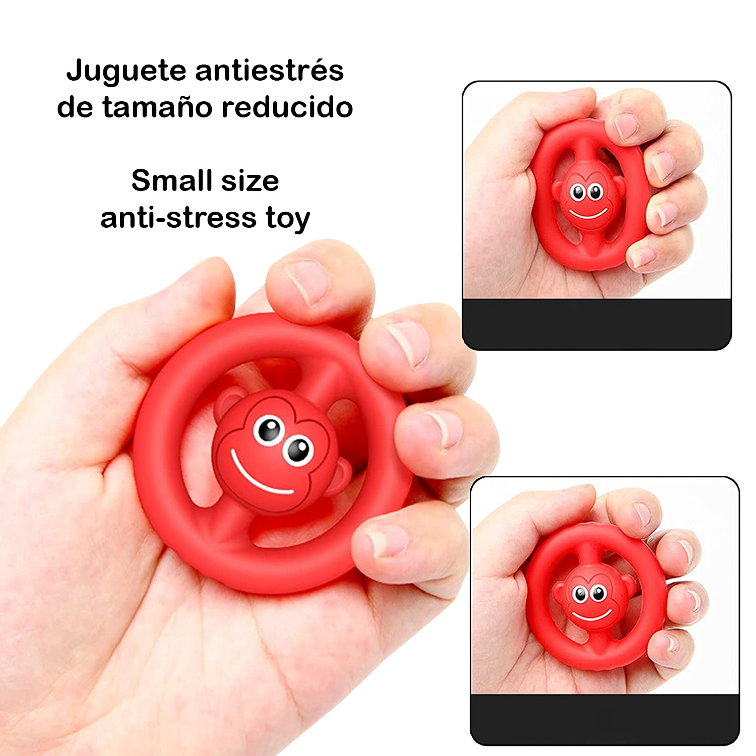 DAM Screaming Monkey. Juguete sensorial anti estrés de silicona suave. Aprieta, estira y retuerce. 5,5x2,5x5,5 Cm. Color: Rojo
