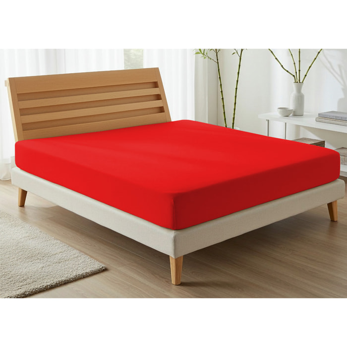 Lenzuolo Sotto Con Angoli No Stiro Tinta Unita Francesca Rosso