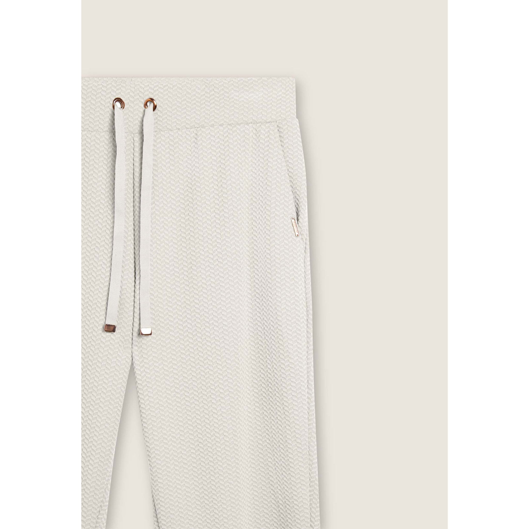 Pantaloni donna in felpa micro-trecce con fondo dritto