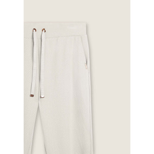 Pantaloni donna in felpa micro-trecce con fondo dritto