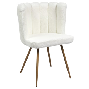 Chaise Ariel Bouclette Blanc - Lot De 2