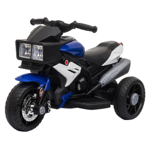 Moto Eléctrica Infantil +3 Años Batería 6V con 3 Ruedas Luces Música Azul Negro