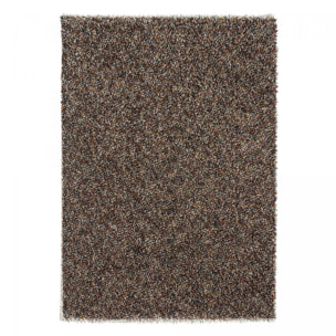 Tapis longs poils shaggy tissé en laine motif faux uni ULYO