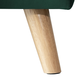 Canapé d'angle convertible JAMES 3 places en velours vert