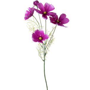 Cosmos In Fiore per 5 altezza 68 Cm - Pezzi 6 - 15X68X14cm - Colore: Viola - Bianchi Dino - Fiori Artificiali