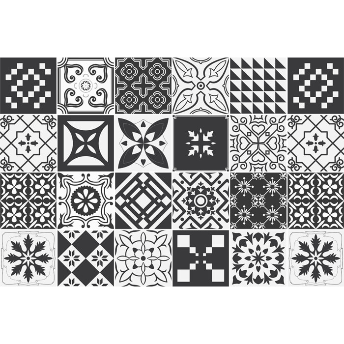 Stickers muraux - Sticker Mural Carrelage adhésif Cuisine Salle de Bain - 24 STICKERS CARRELAGES AZULEJOS LORENZA