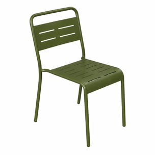Lot de 6 chaises de jardin empilables vertes EVORA