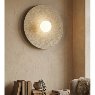 Lampada da parete Calma in acciaio e feltro beige