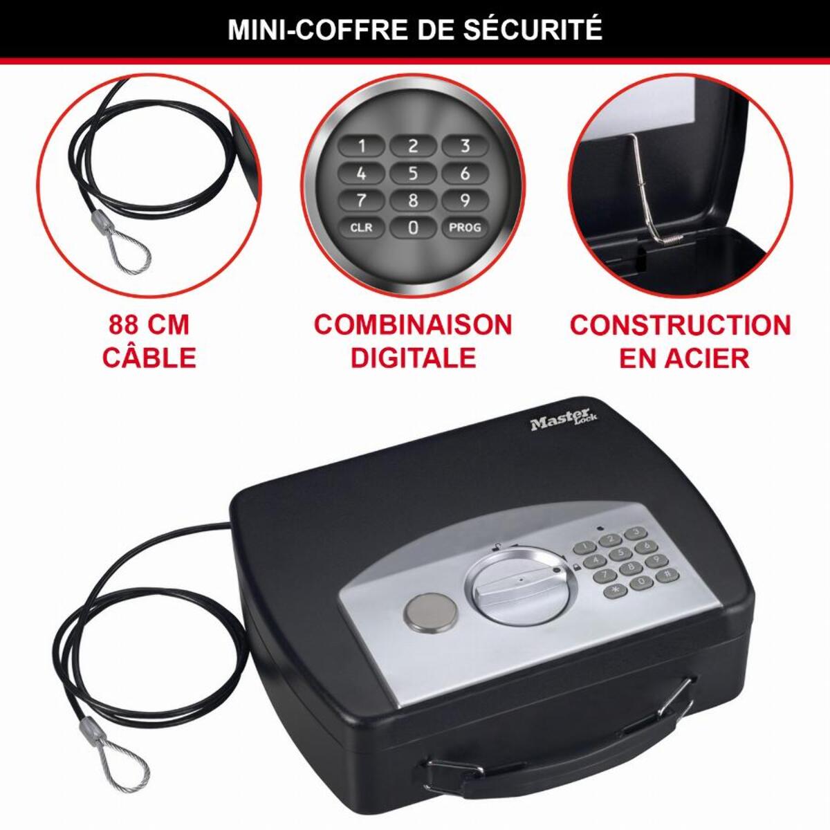 Coffre-fort à combinaison électronique MASTERLOCK portable et compact - P008EML