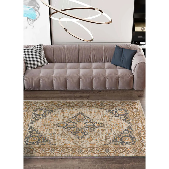 DELTA Alfombra vintage de pelo corto beige, varias medidas disponibles.