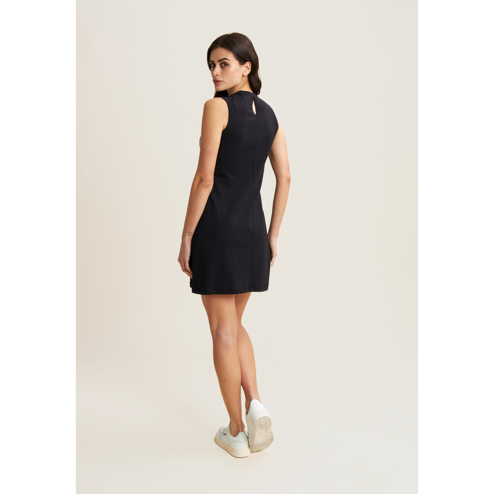 Vestito senza maniche in jersey con dettagli floreali