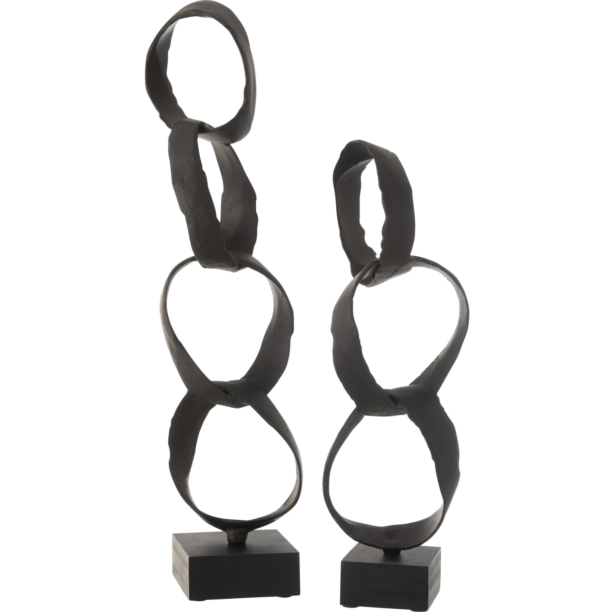 J-Line décoration Anneaux Sur Pied - aluminium - noir - large