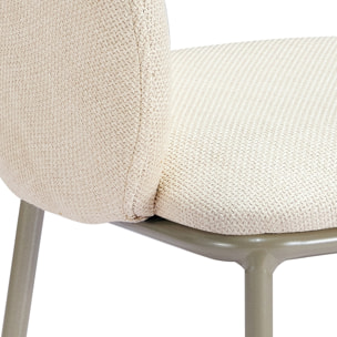 Lot de 2 chaises de salle à manger Tomasucci JADE', en tissu, beige, platine, 57 × 54 × 80 cm